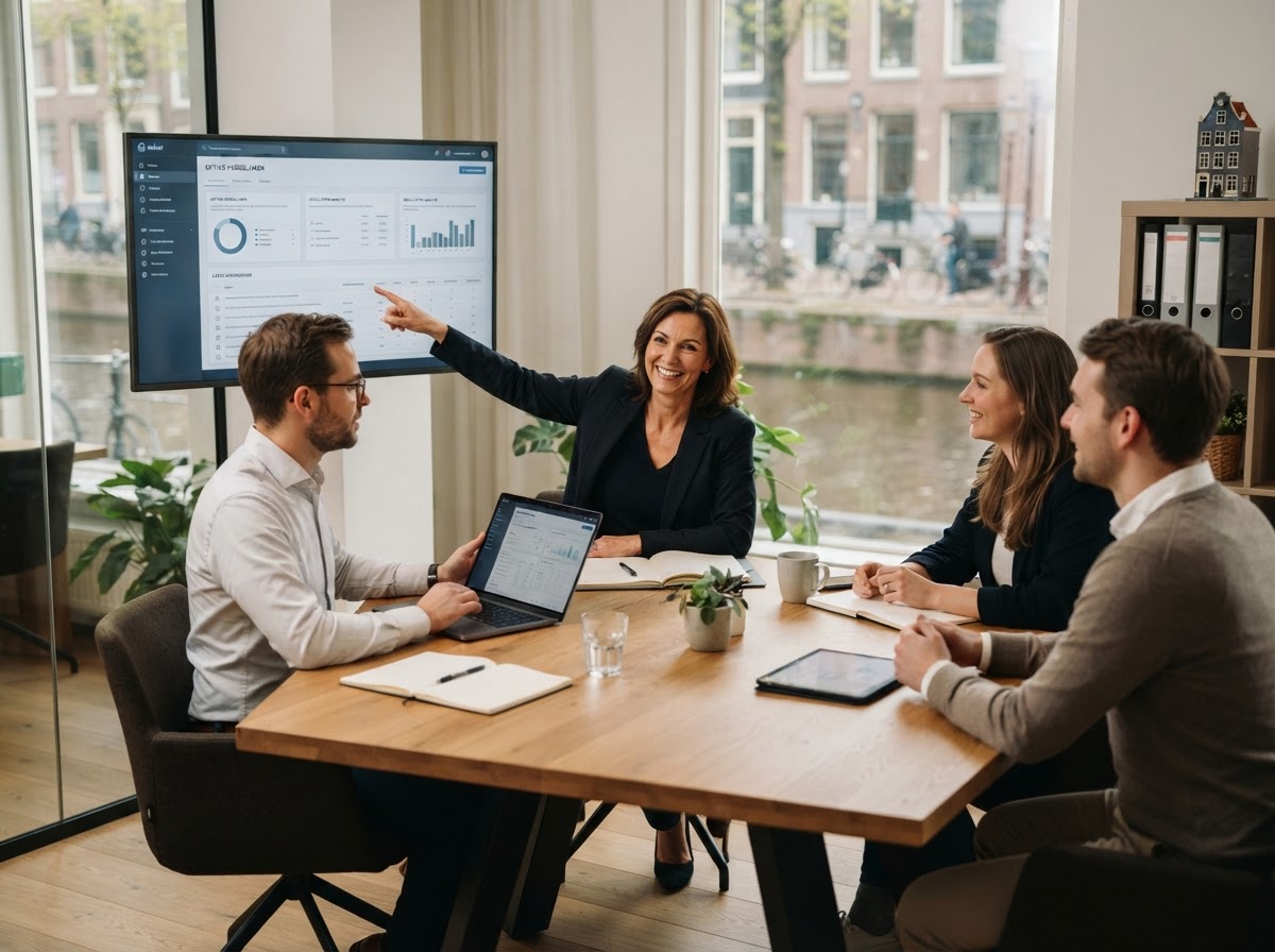 Anker Ruilerij team dat data-analyse en risicomodellen bespreekt